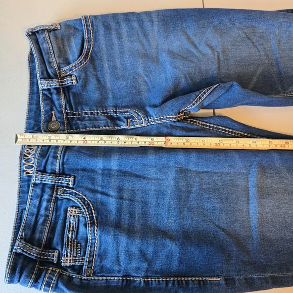 Rock & Roll Denim Boyfriend Jeans Women's 28 x 30 (30 x 28) Blue Dark Wash - Picture 12 of 16